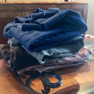 Linen blend crop pants, bundle of 4